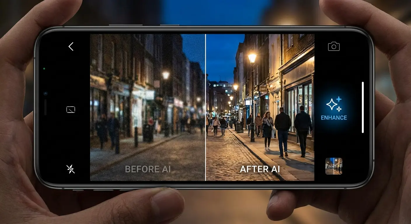 Photography editing tools on smartphone screen