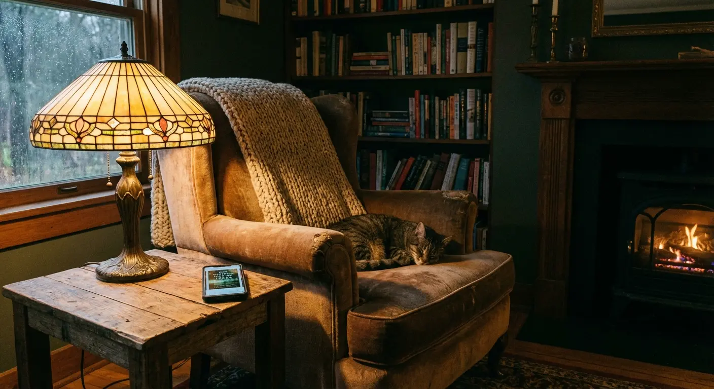 Woman holding a phone and smiling while using free reading apps for adults