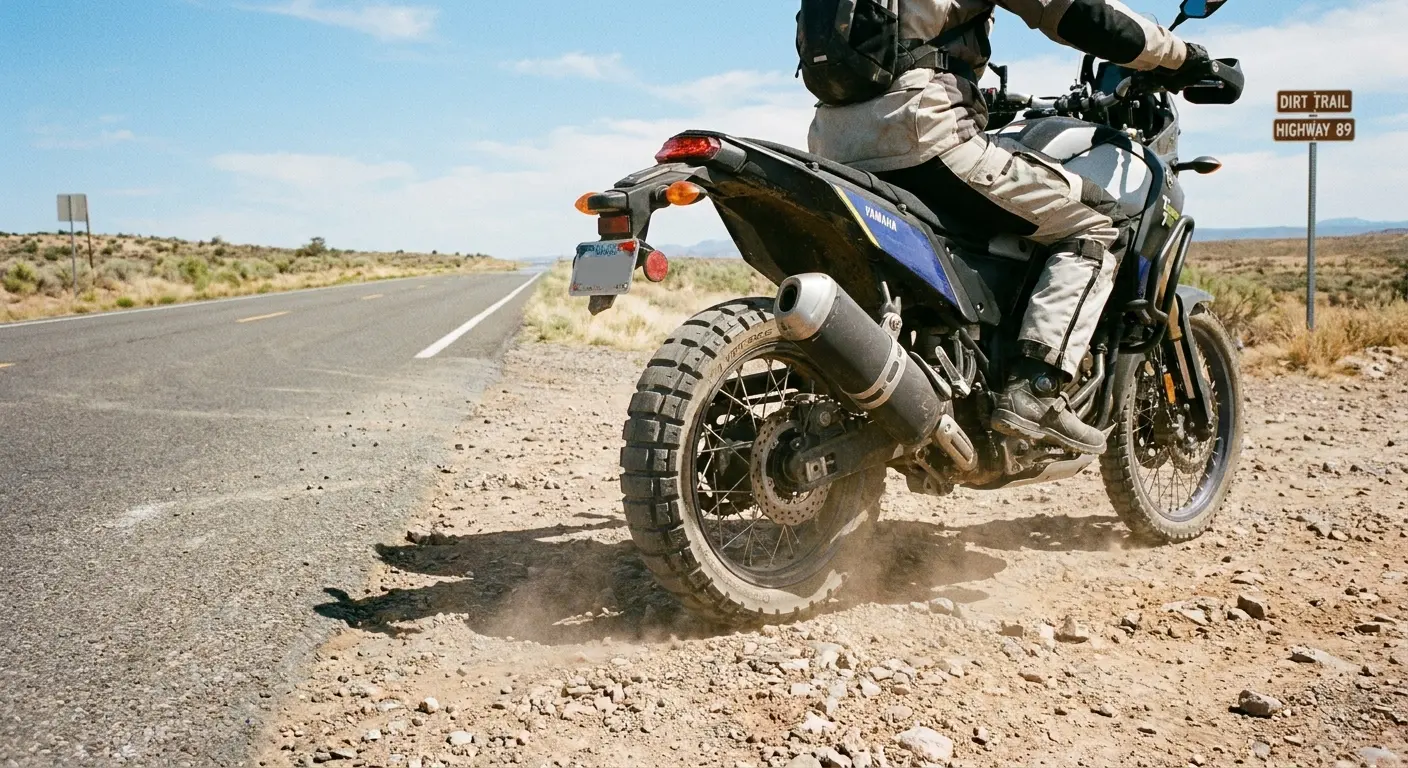 Dual-sport 50/50 tire tread pattern