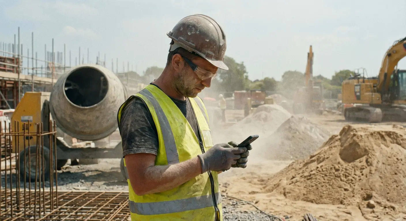 Phone used in construction work environment
