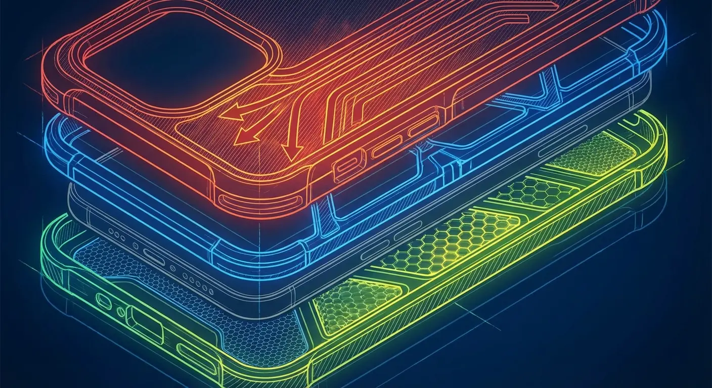 Phone case protection features diagram