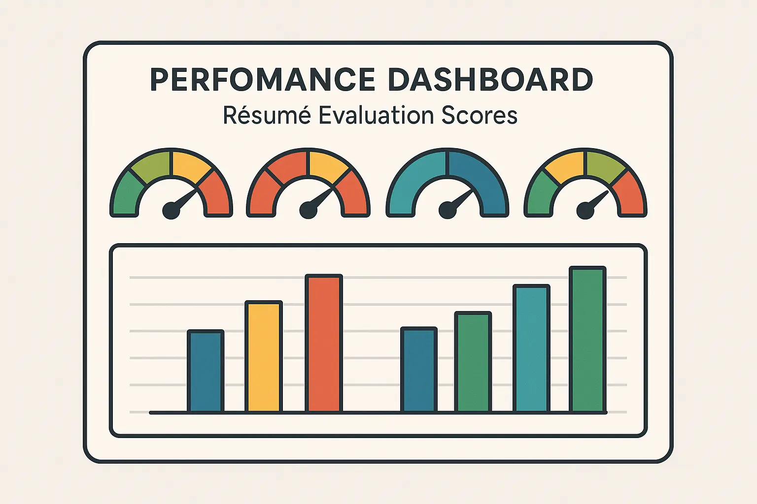 Resume evaluation scoring chart with different categories