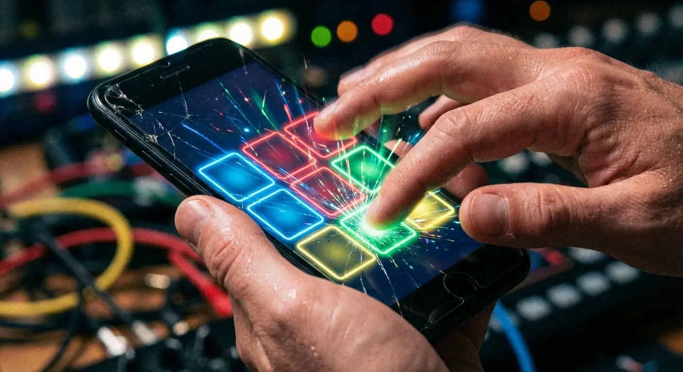 User sampling audio and creating beats using a mobile app interface