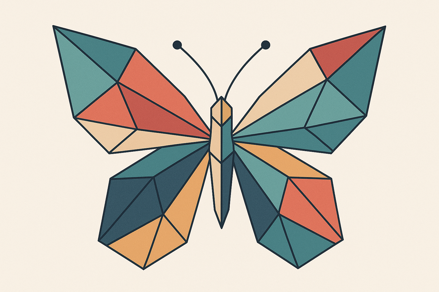 Geometric butterfly fusion artwork
