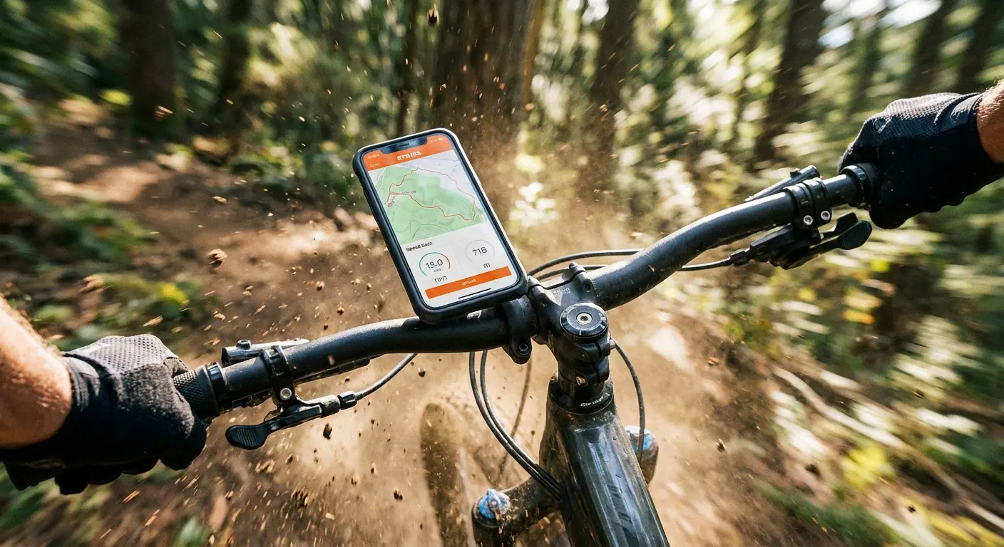 Rokform bike mount securing a phone on handlebars