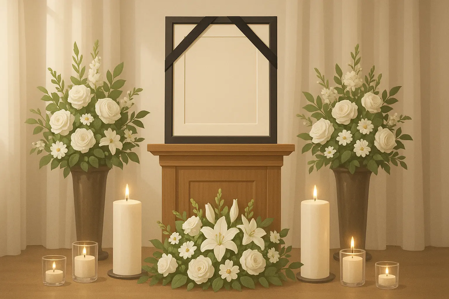 Family gathering at memorial service