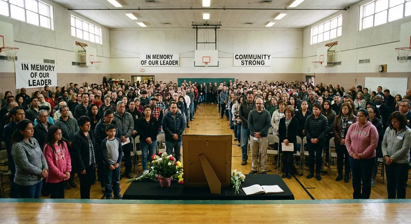 Crowd gathered at a community center to honor a local leader