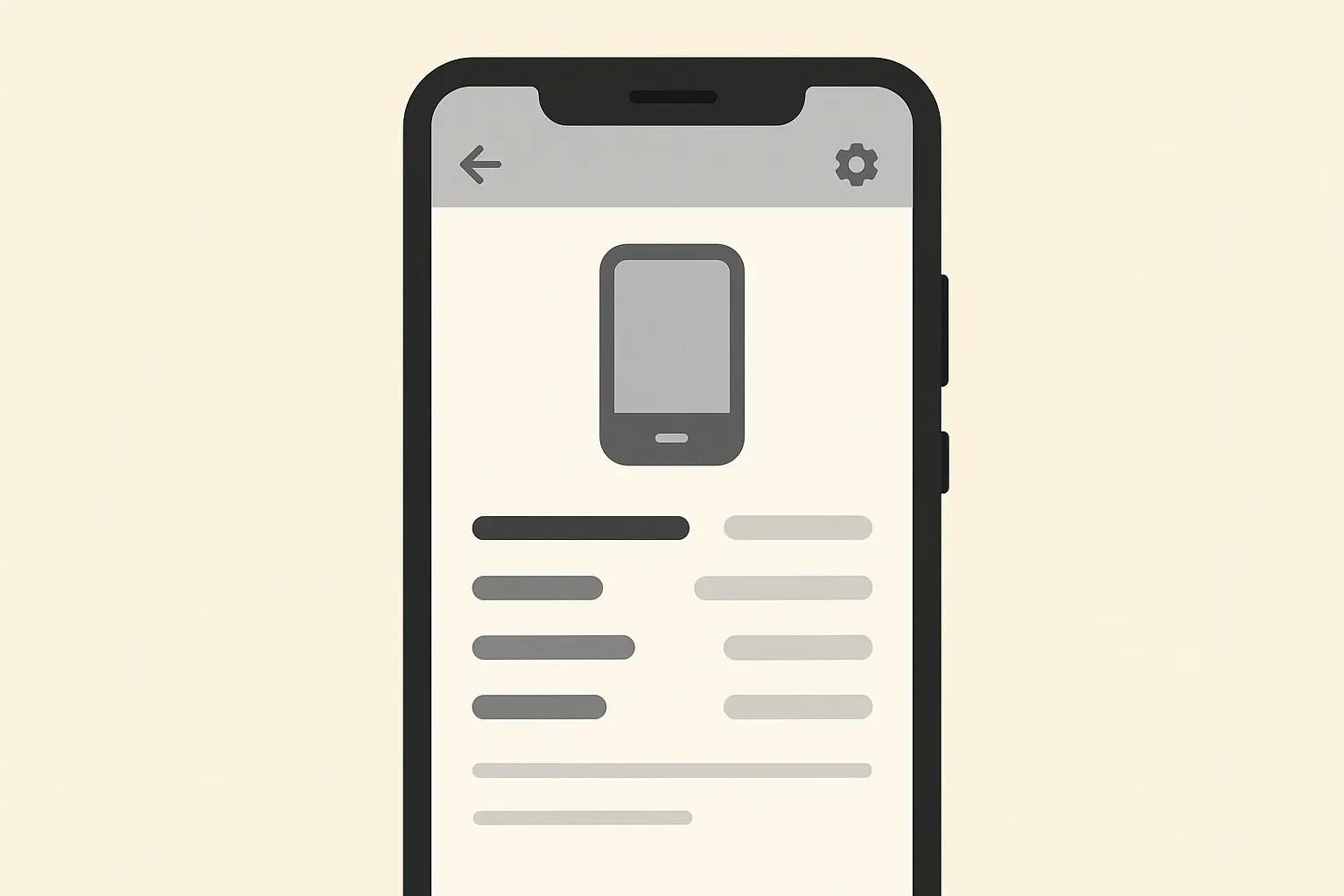 Phone settings screen showing device information