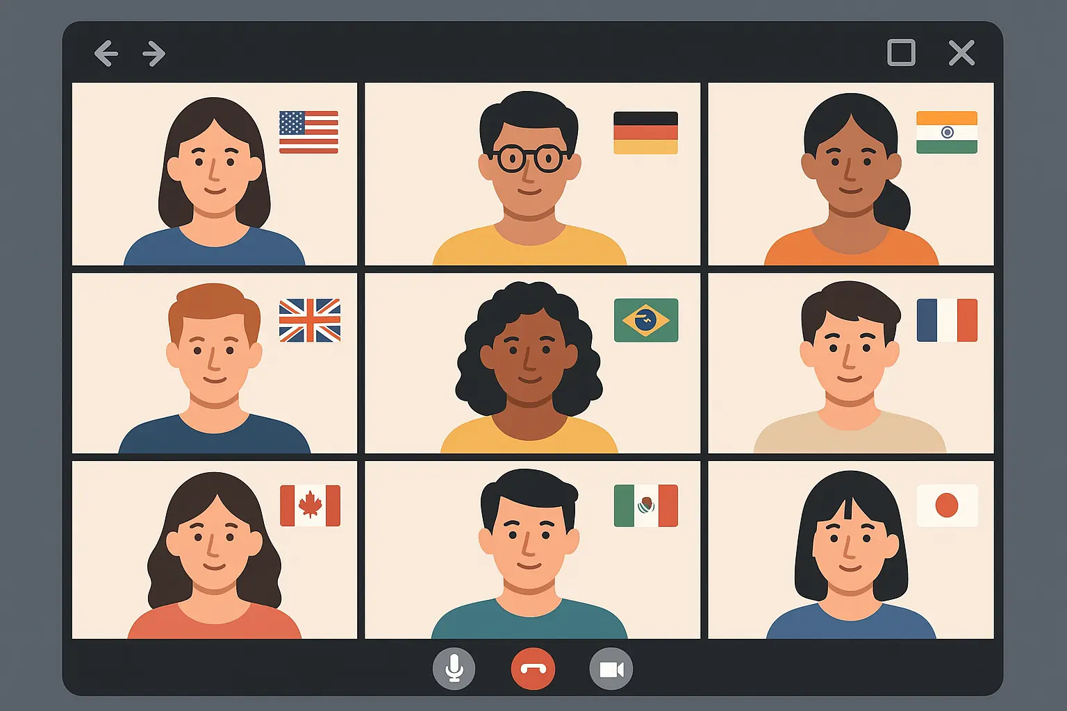 Virtual meeting with multilingual participants