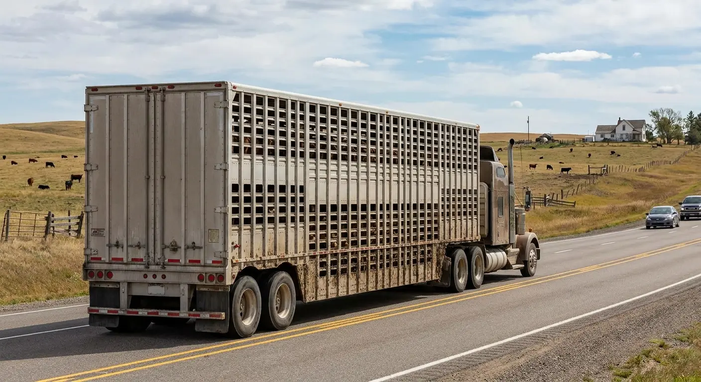 Livestock trailer with ventilation openings for animal transport