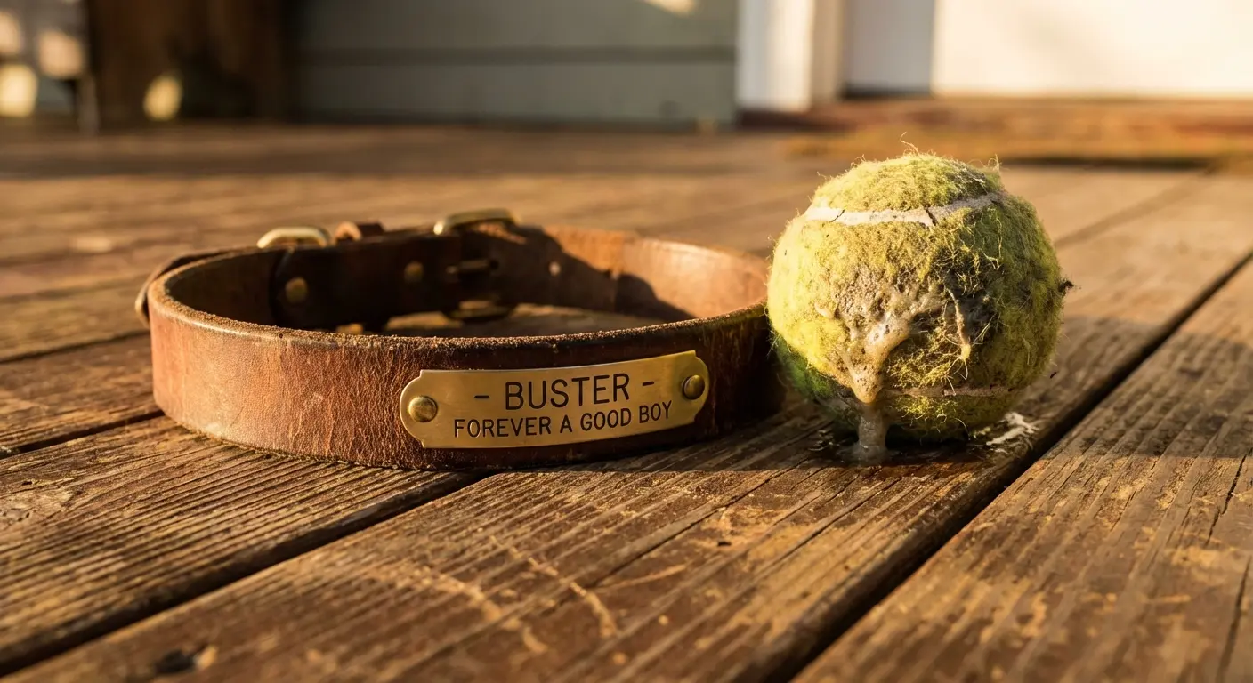 A golden retriever dog sitting in a field