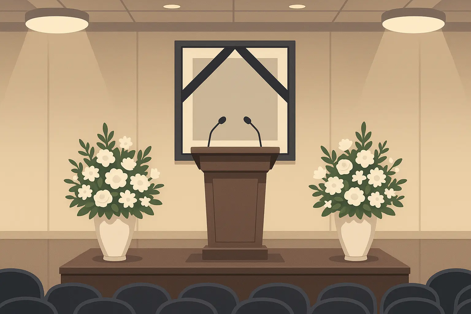 Professional memorial service setting