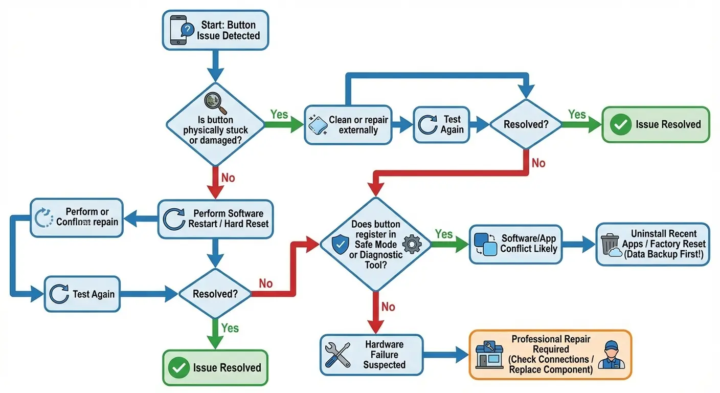 Phone diagnostic testing procedure illustration