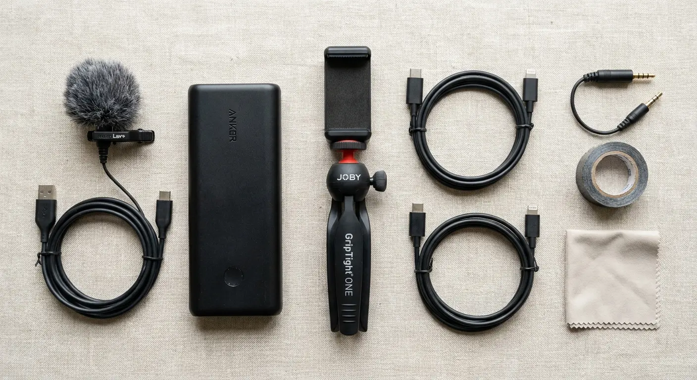 Mobile phone production accessories laid out