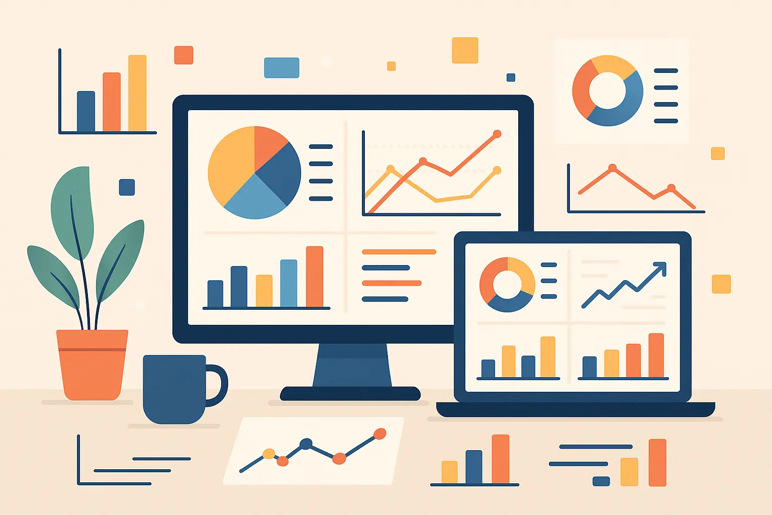 Marketing analytics dashboard with data visualization