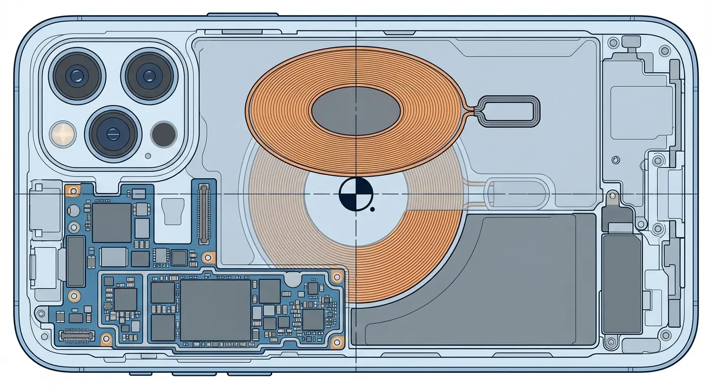 Phone grip center of gravity diagram