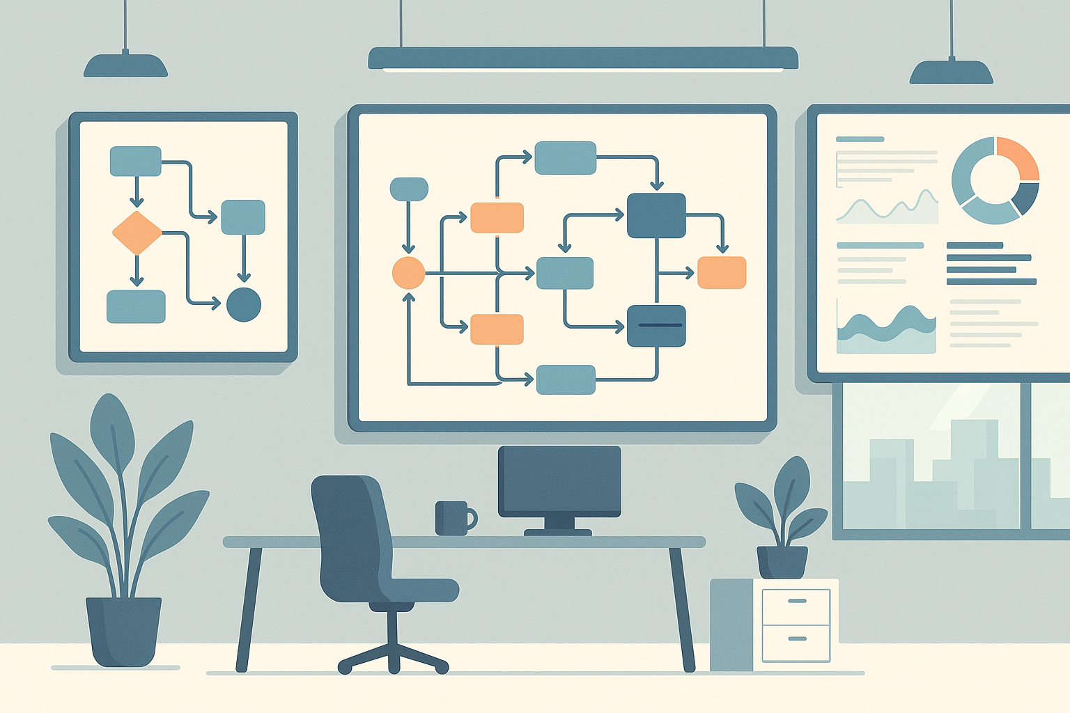 Process automation dashboard showing key metrics and performance indicators