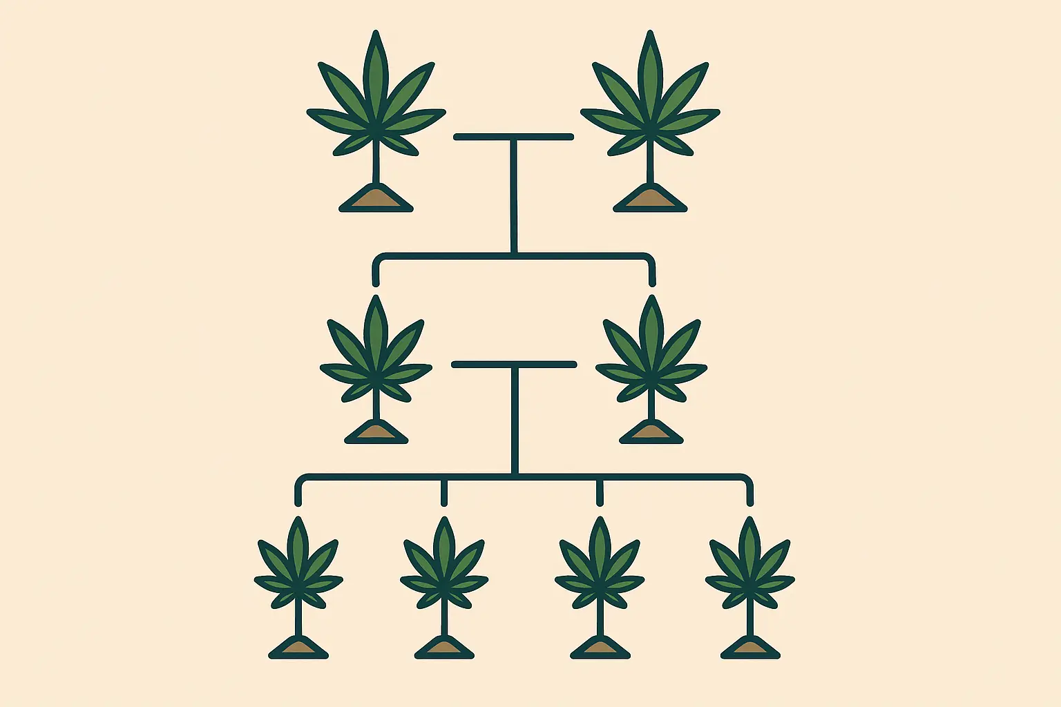 Cannabis genetics and strain classification diagram