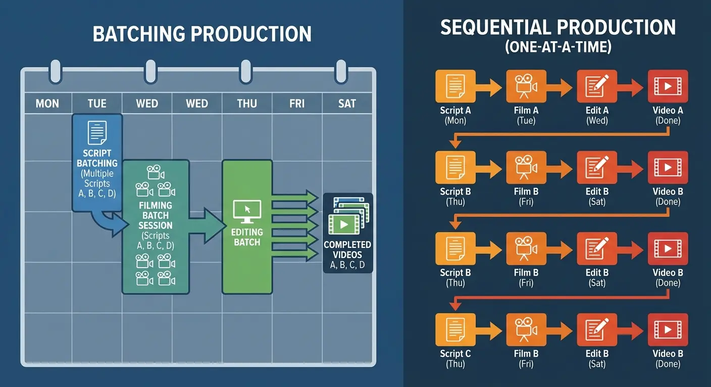 Content batching workflow organization