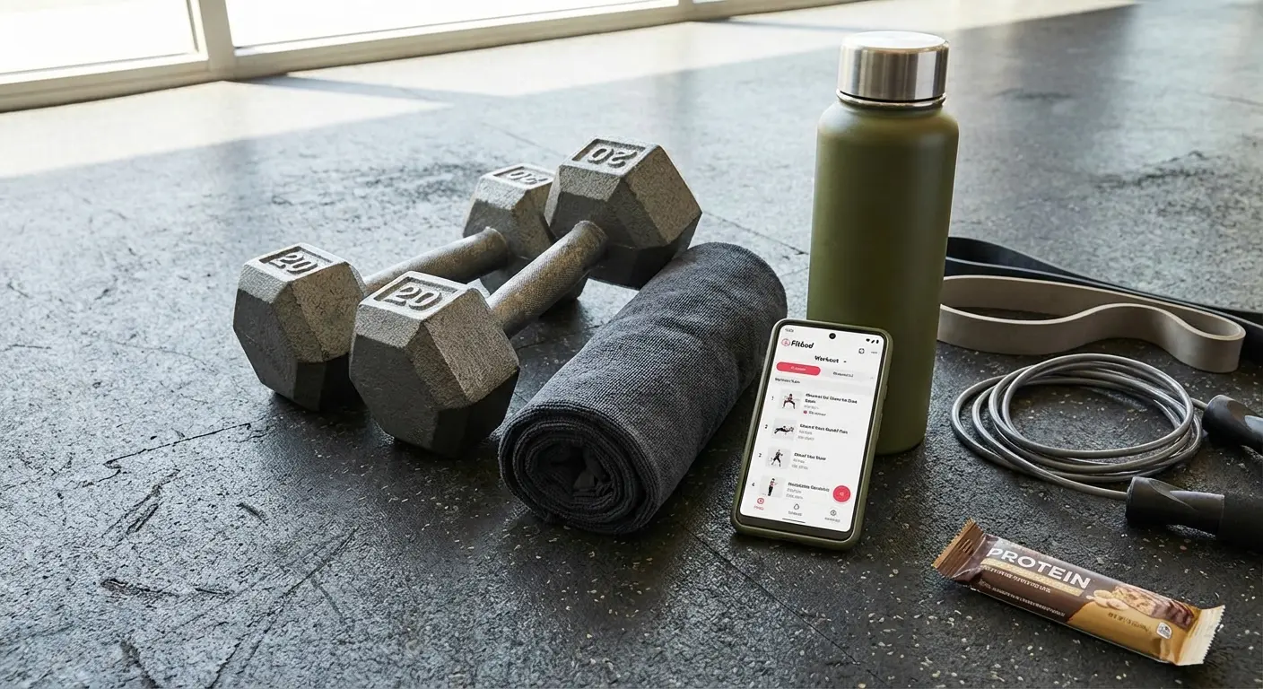 Gymshark app interface showing workout options