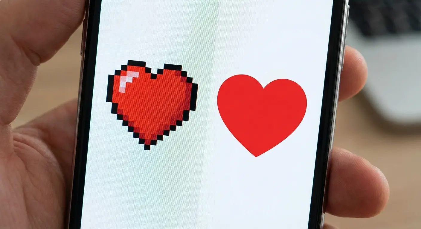 Comparison of scalable vector icons versus raster images on different screens