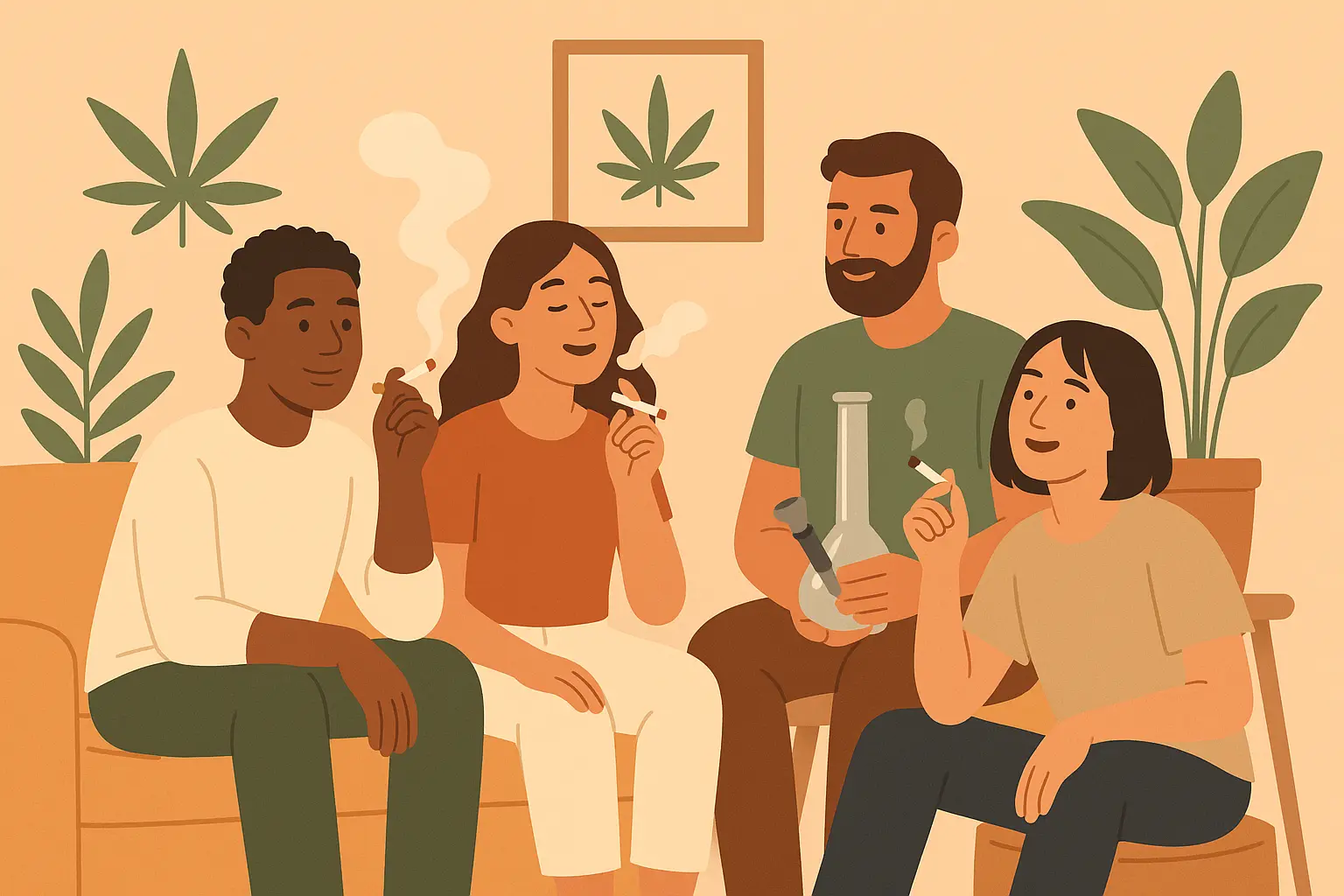 Cannabis users sharing experiences