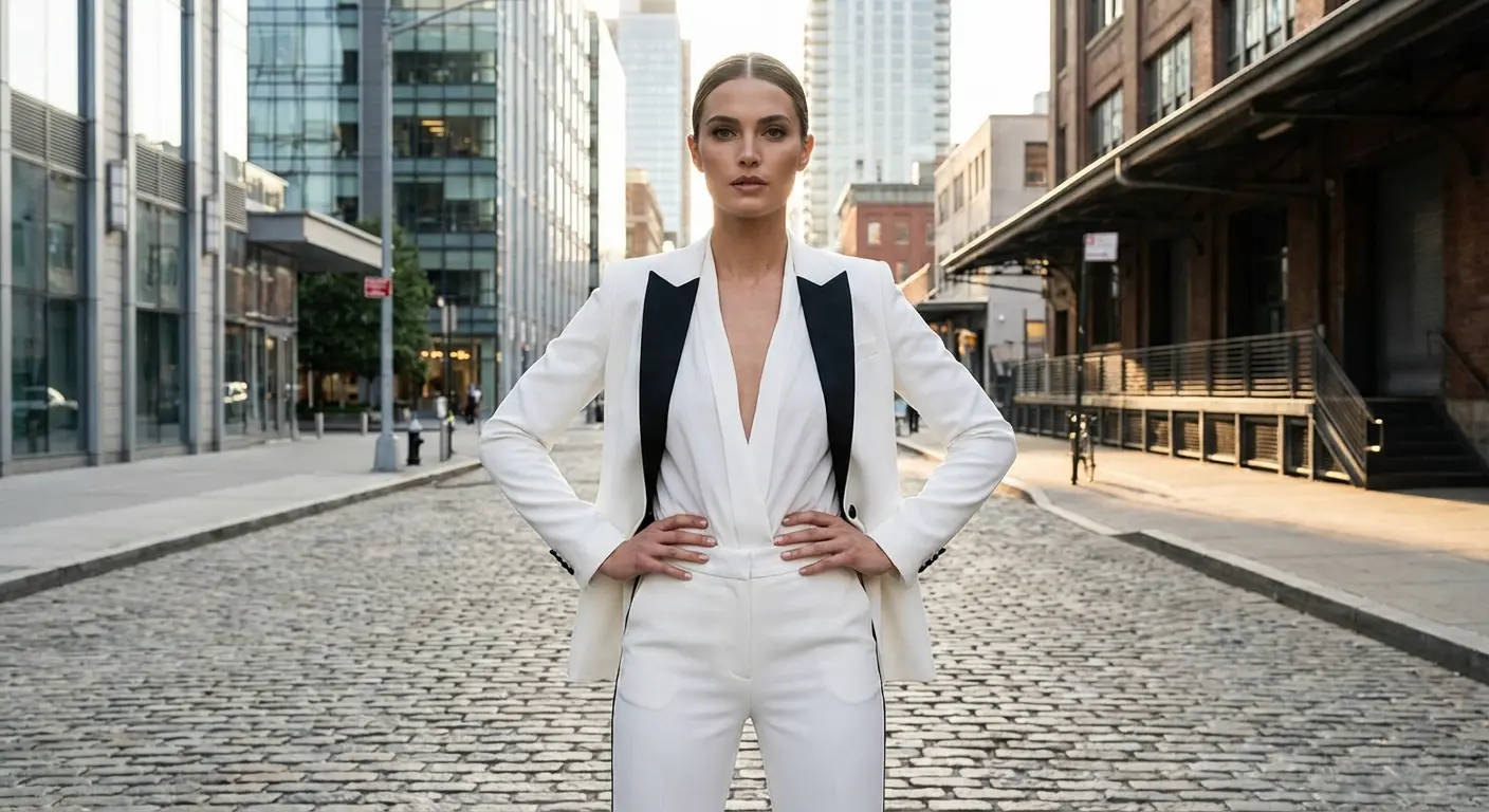 Anti-bride white wedding tuxedo suit