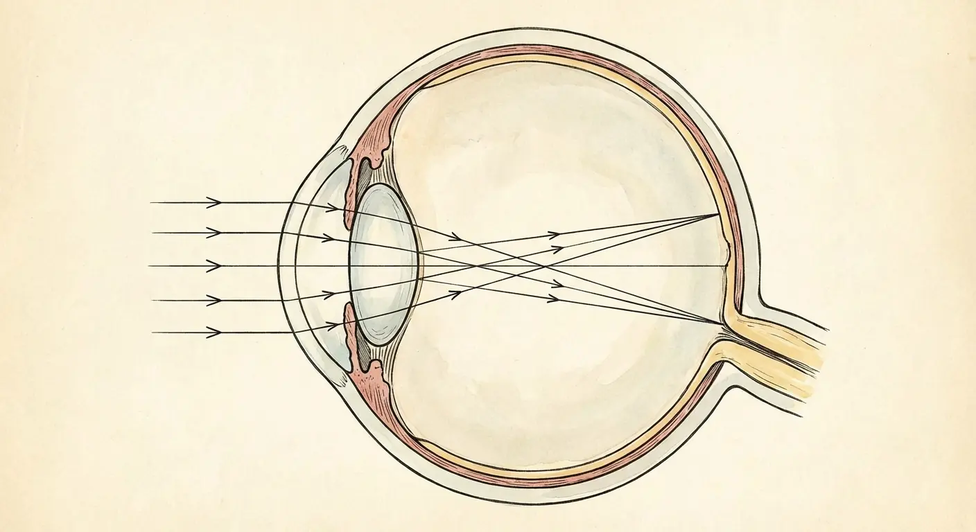 Eye anatomy showing natural light filtering