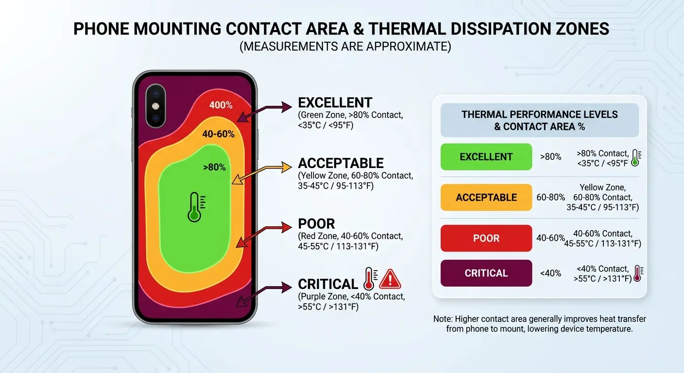 Phone mount contact area comparison