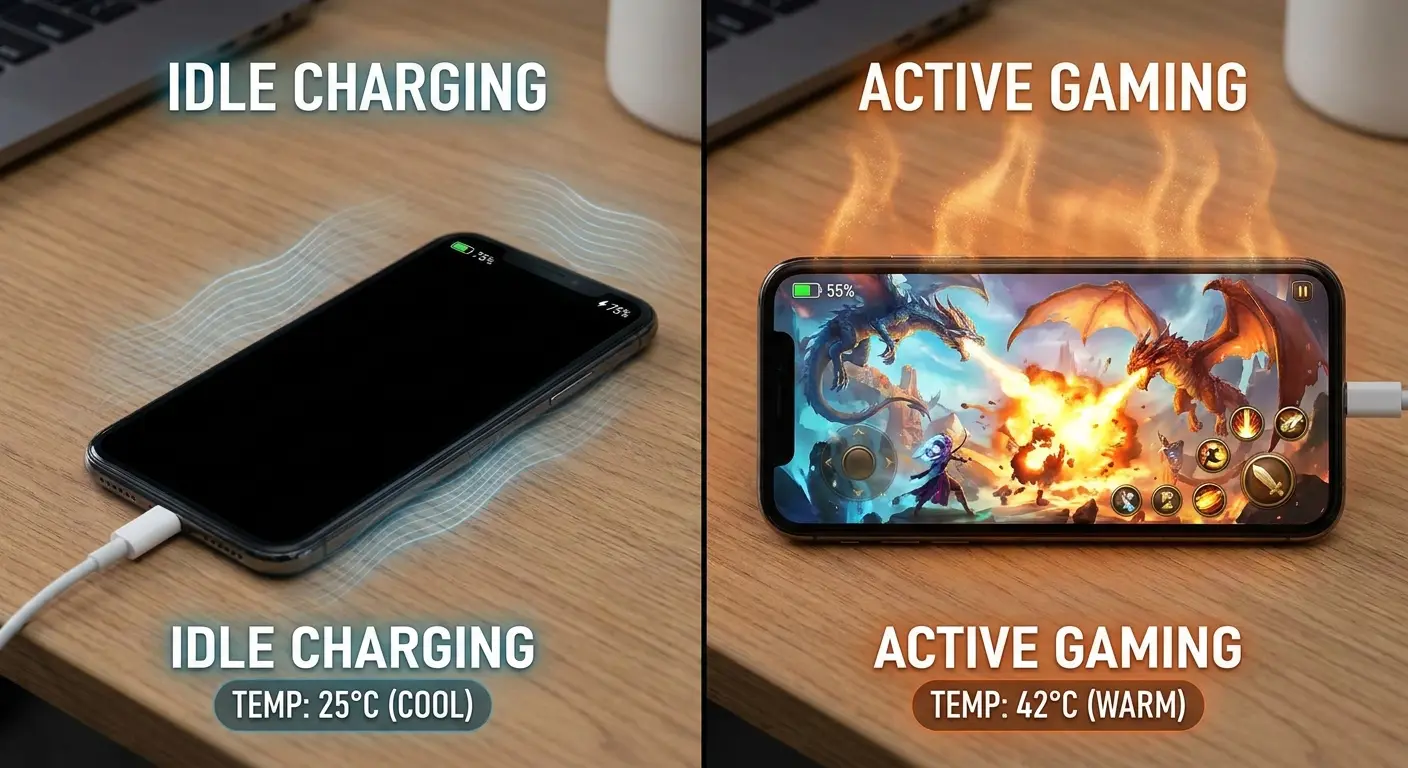 Heat generation during phone use while charging