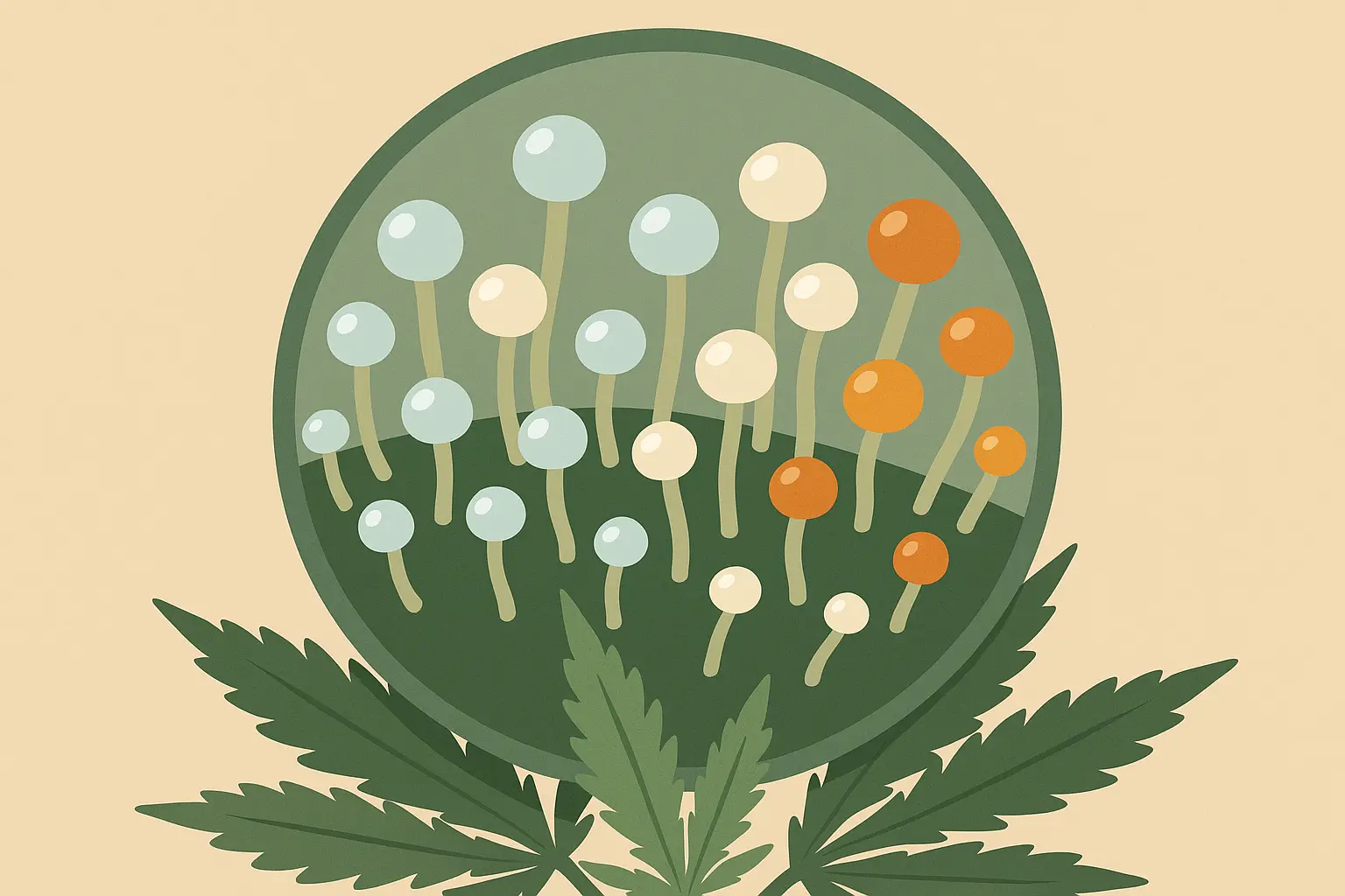 Cannabis trichomes under magnification