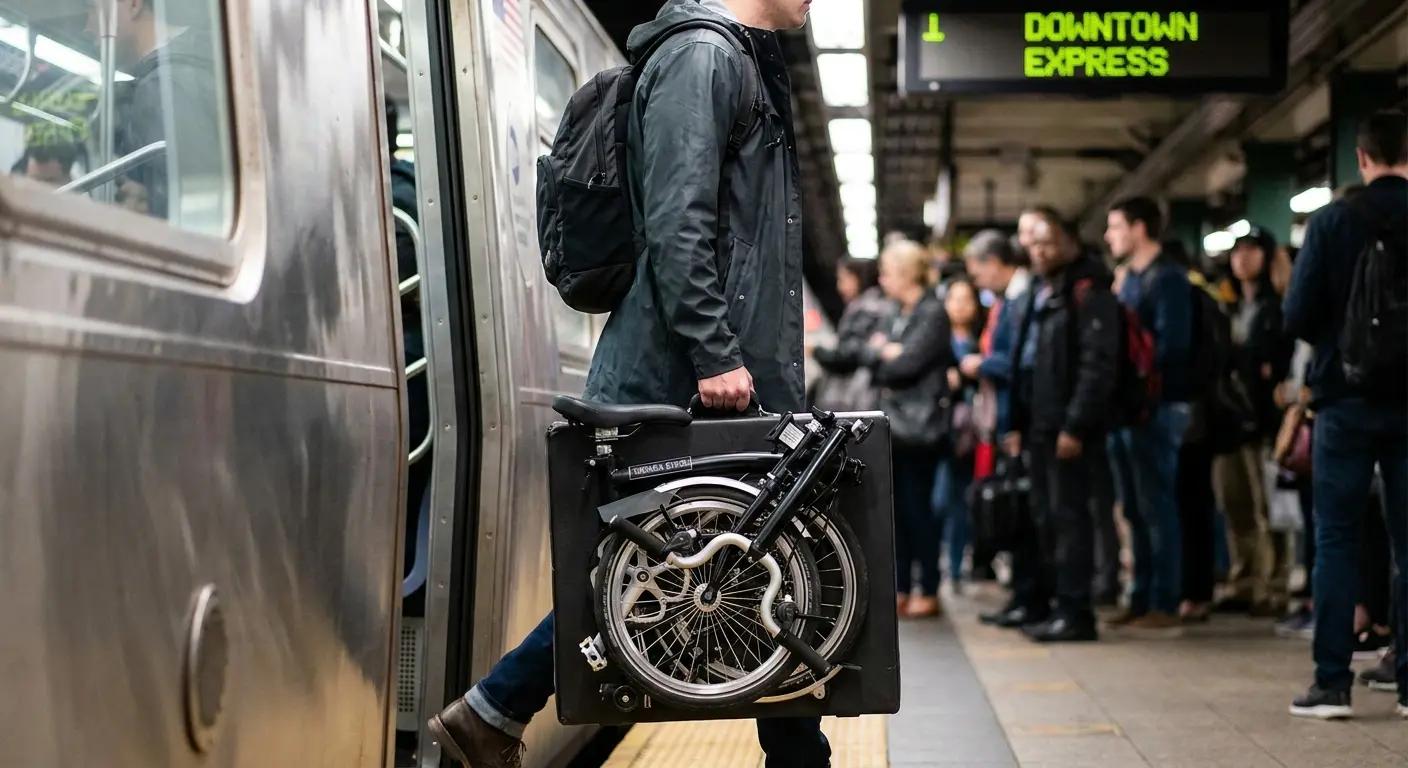 Folding bike in compact position