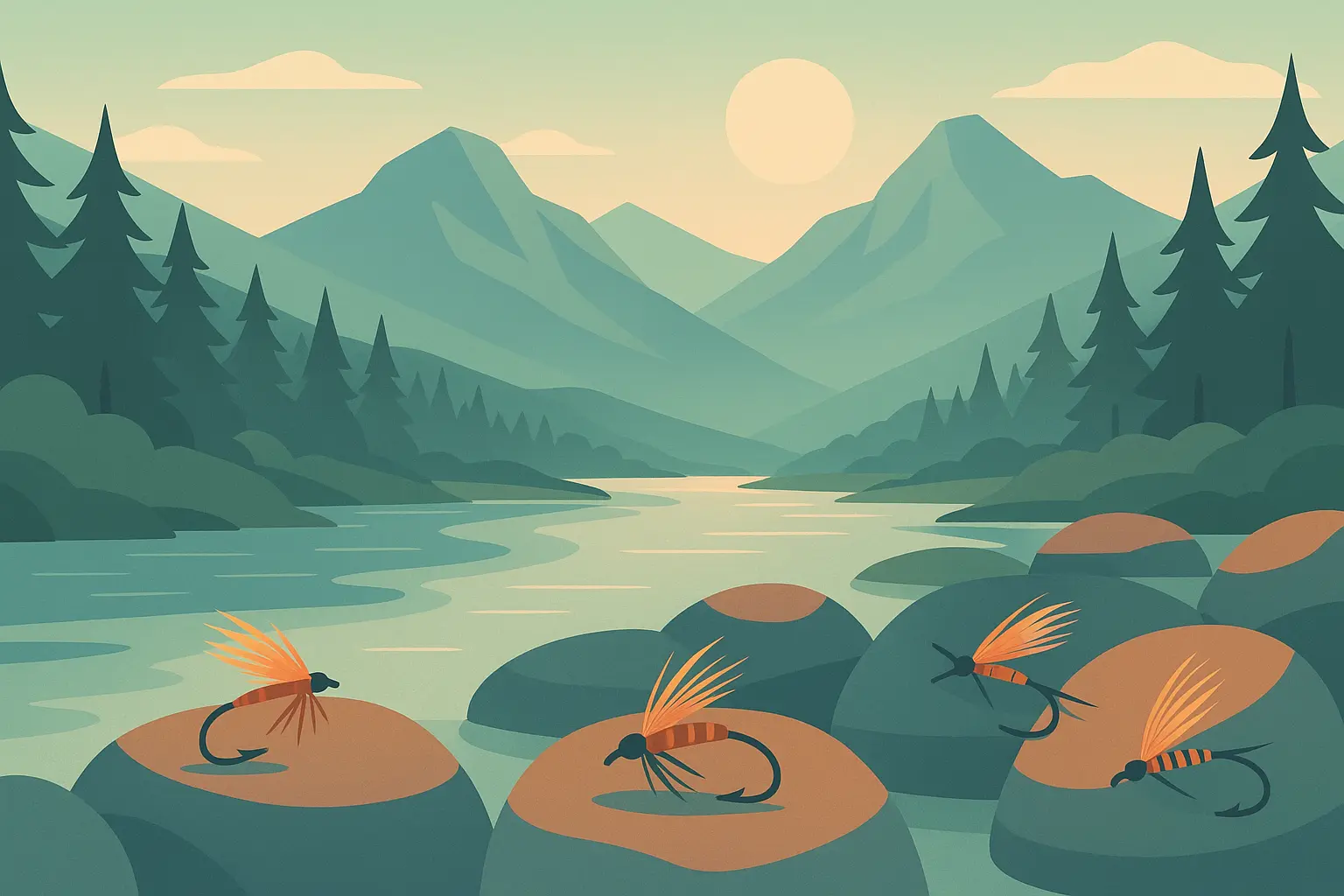 Angler casting line at sunrise representing spiritual connection