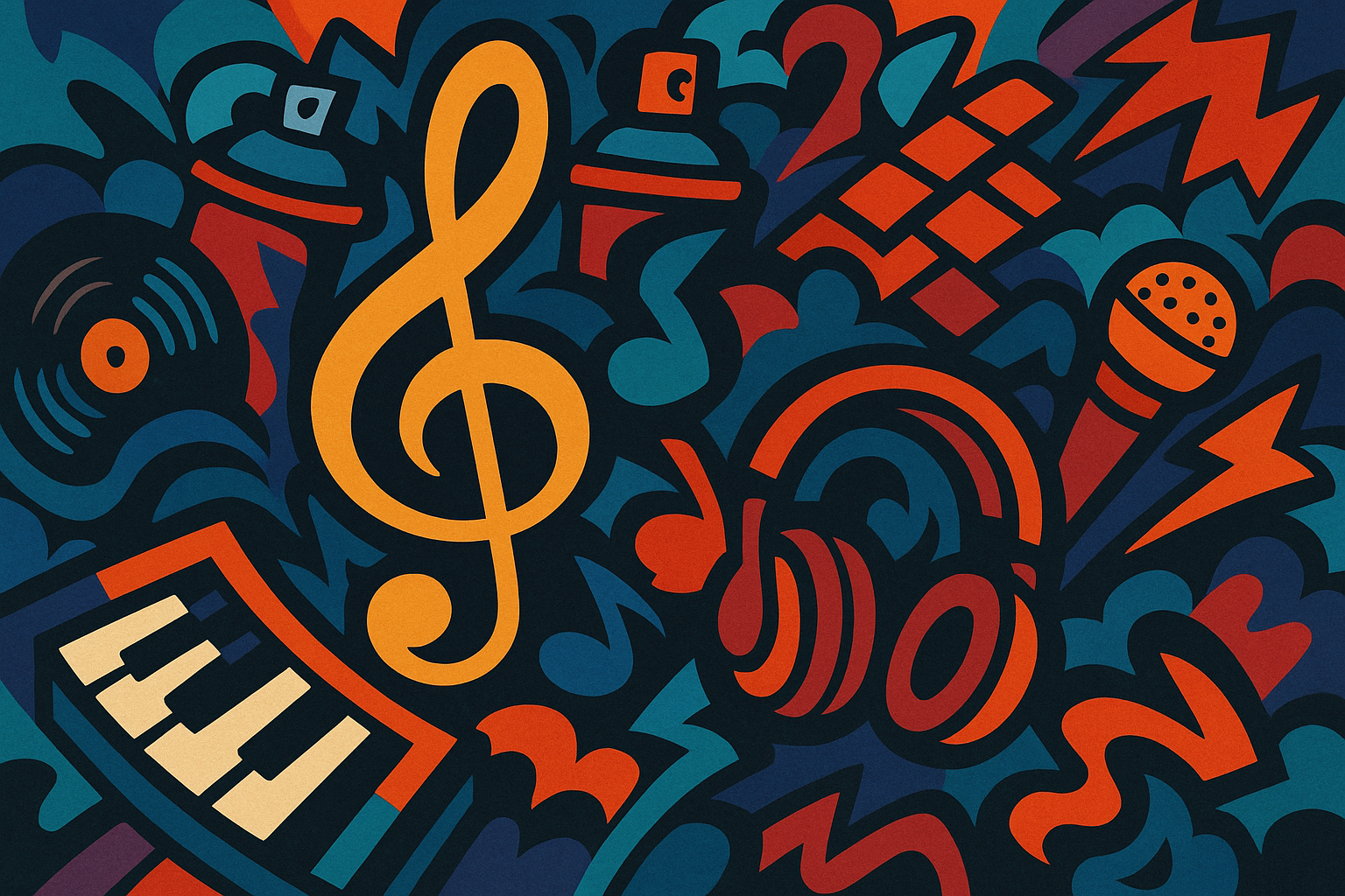 Music-inspired graffiti design on phone screen