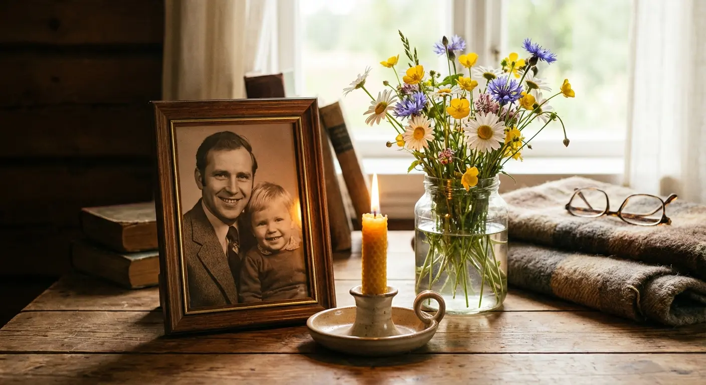 people laughing at a funeral service