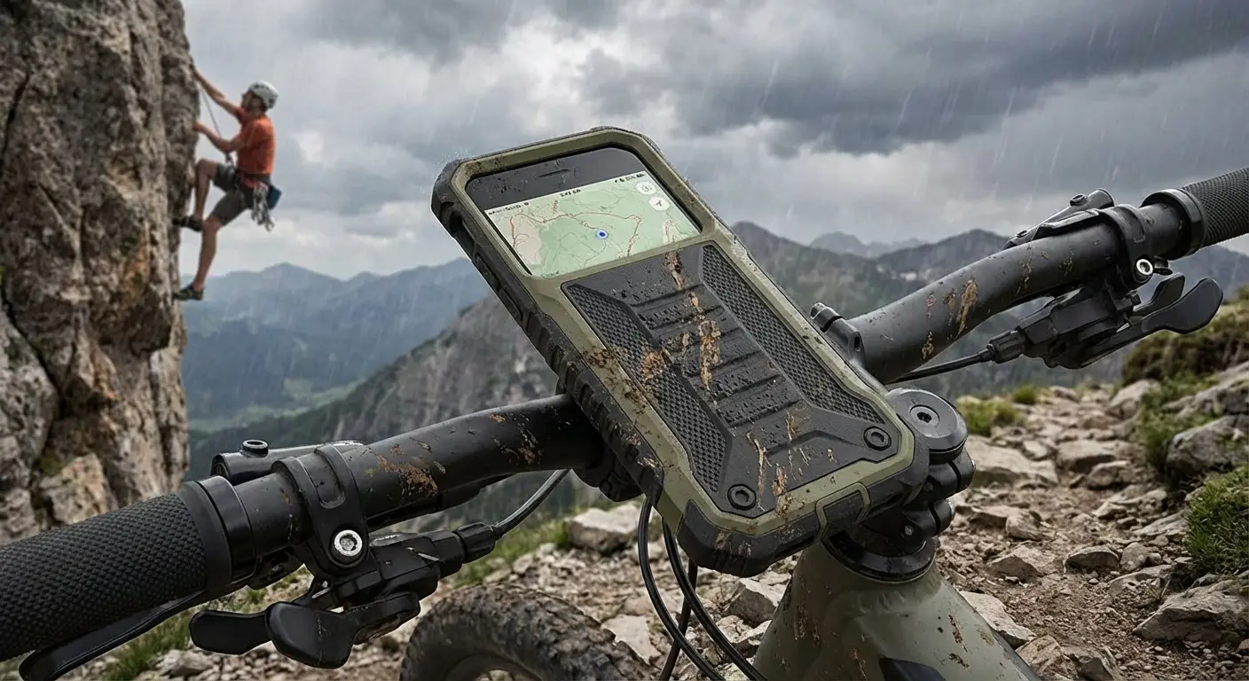 Rugged phone case with mounting system