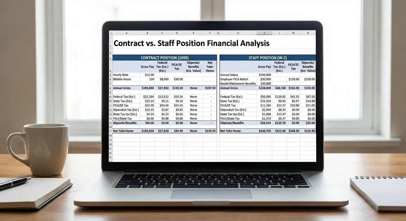 Contract pay package breakdown illustration