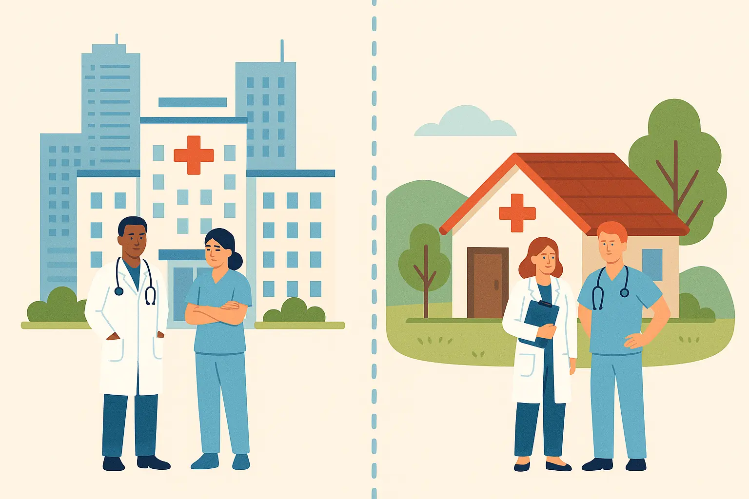 Urban vs rural healthcare facilities comparison