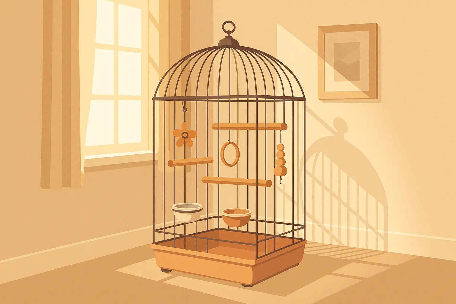 Colorful parrot perched peacefully