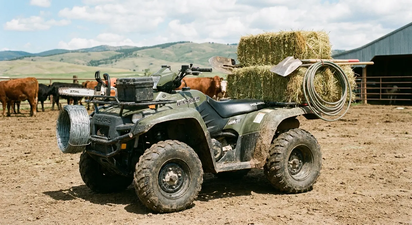 Standard utility ATV with front and rear racks