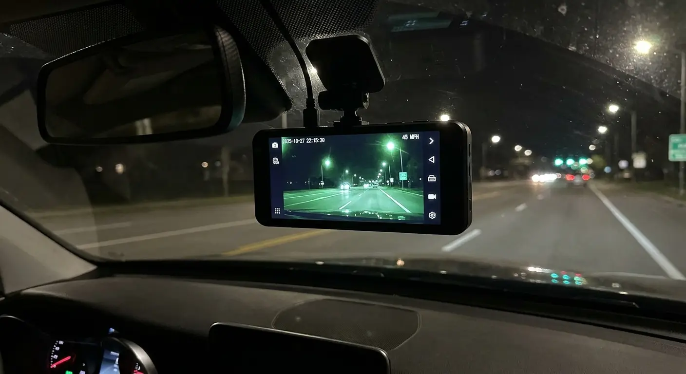 Dashboard camera mounted in vehicle