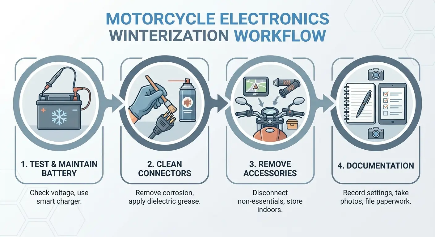 Motorcycle accessory inventory organization