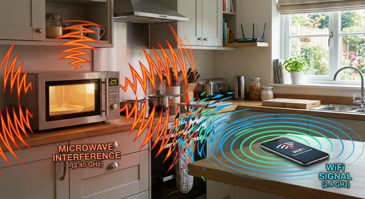 Microwave oven creating WiFi interference