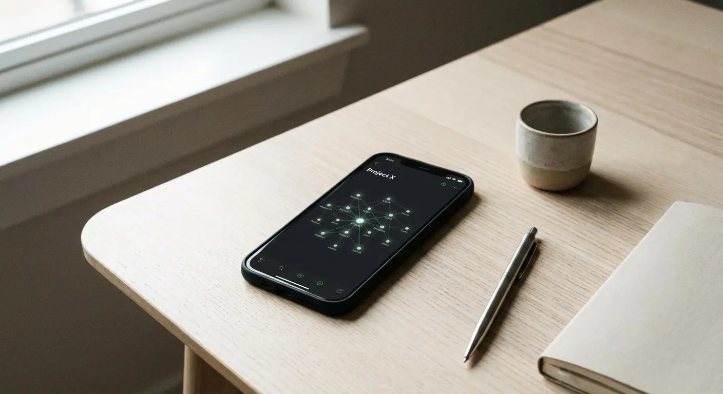 Obsidian note taking app interface on android
