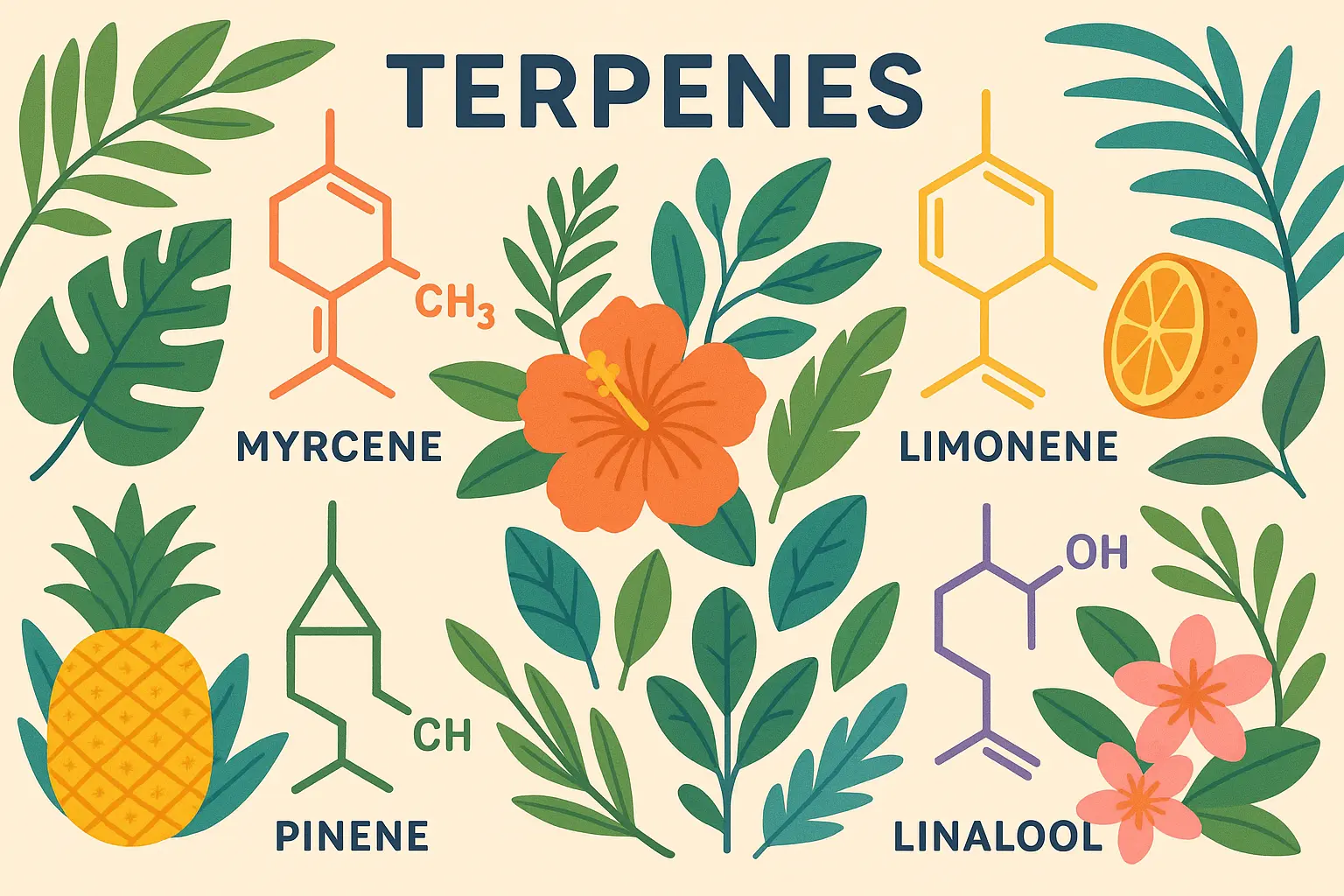 Cannabis terpene molecular structure diagram