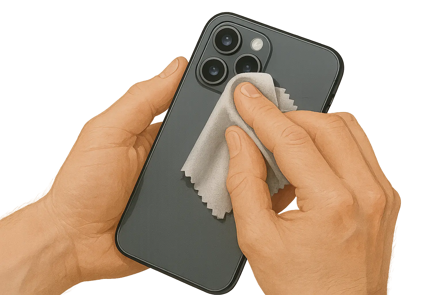 Phone lens protection maintenance routine
