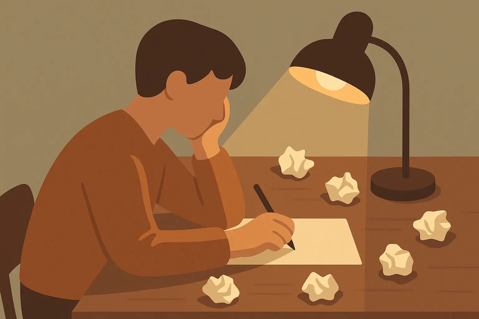 Person crossing out generic eulogy text