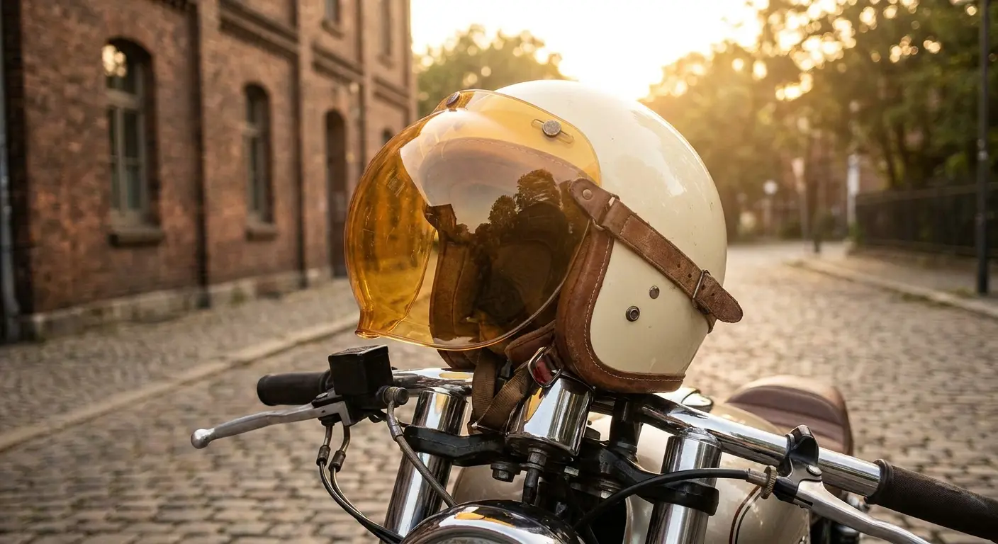 Open-face helmet with retro styling