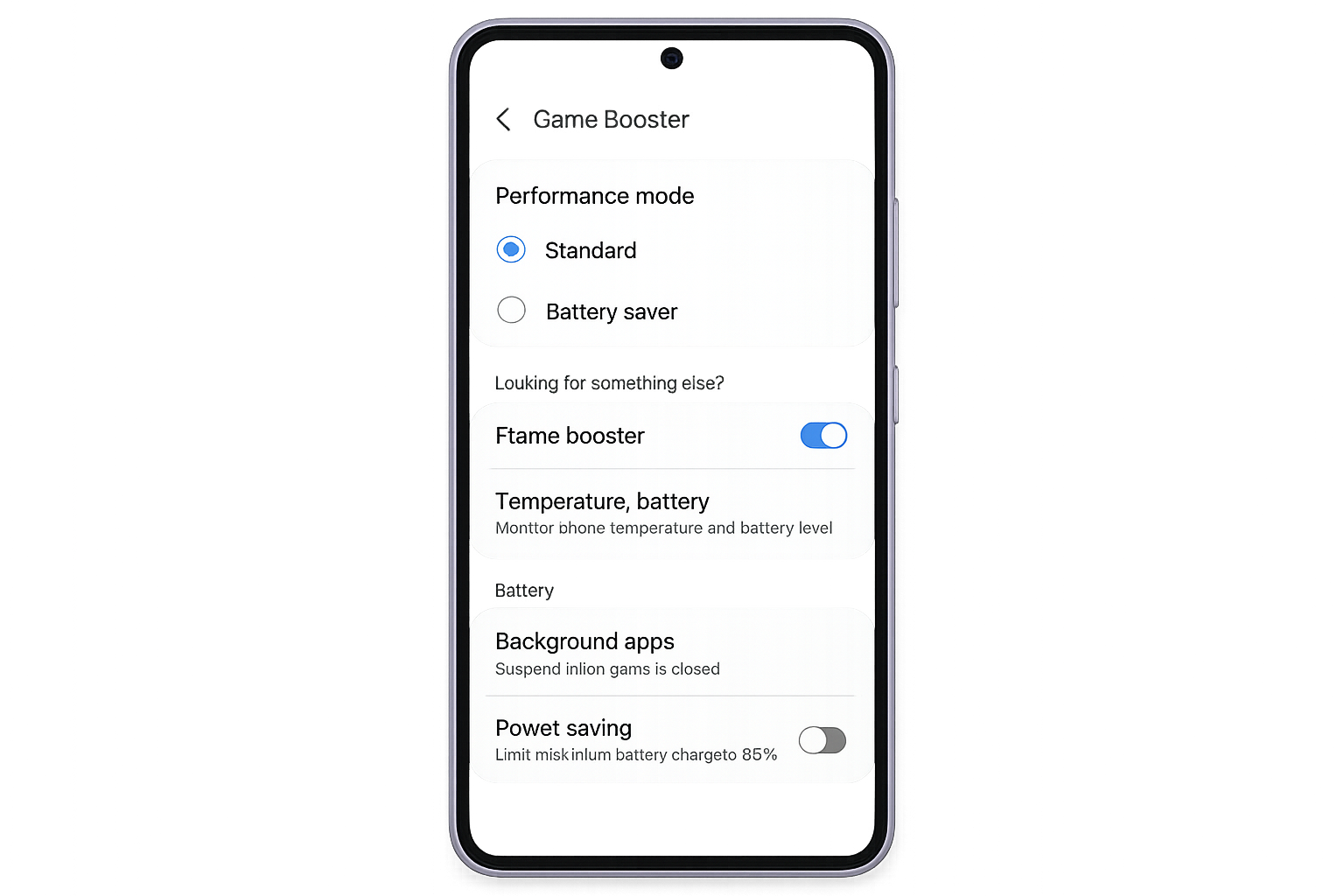 Samsung Galaxy S23 FE gaming phone with specialized battery optimization