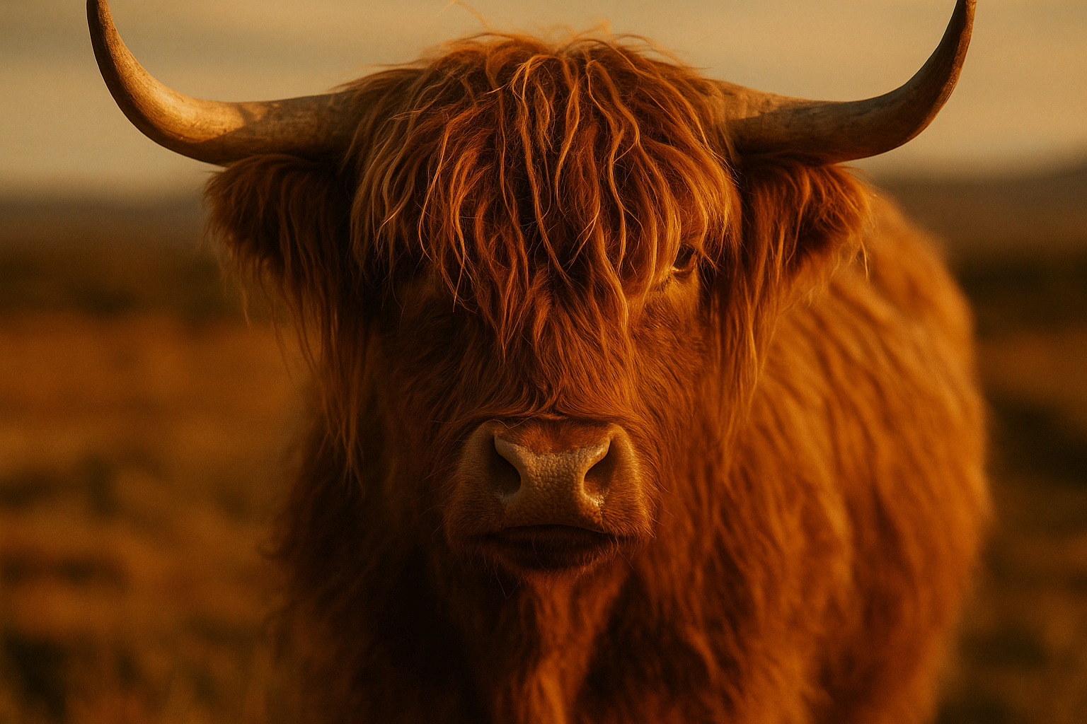 Highland cow close-up wallpaper